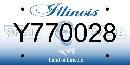 Y770028 Illinois License Plate