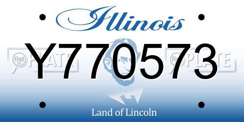 Y770573 Illinois License Plate
