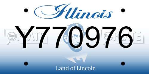 Y770976 Illinois License Plate