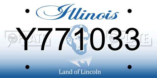 Y771033 Illinois License Plate
