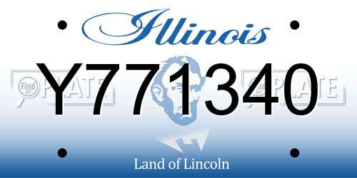 Y771340 Illinois License Plate