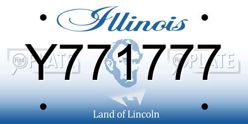 Y771777 Illinois License Plate