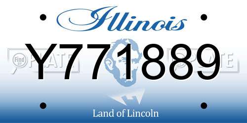 Y771889 Illinois License Plate