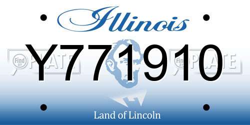 Y771910 Illinois License Plate