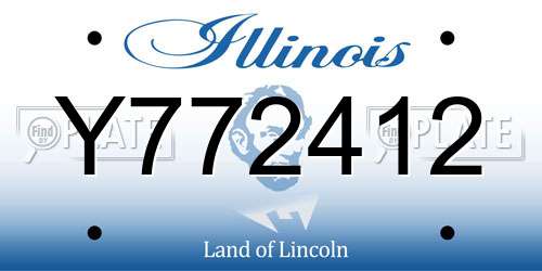 Y772412 Illinois License Plate