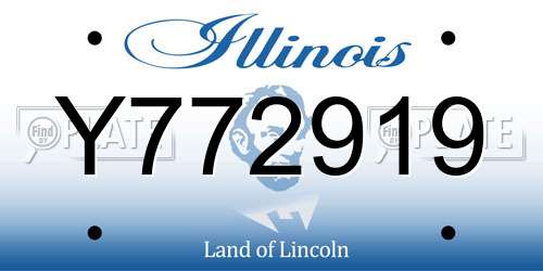 Y772919 Illinois License Plate