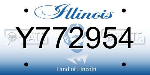Y772954 Illinois License Plate