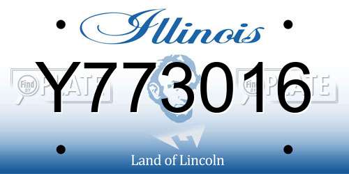 Y773016 Illinois License Plate