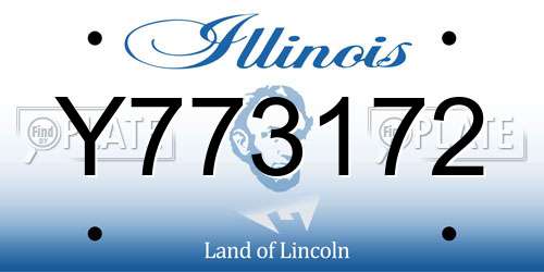 Y773172 Illinois License Plate