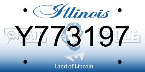 Y773197 Illinois License Plate