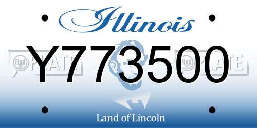 Y773500 Illinois License Plate