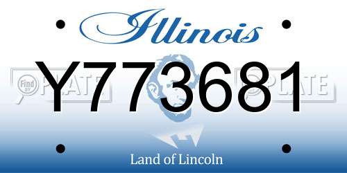 Y773681 Illinois License Plate