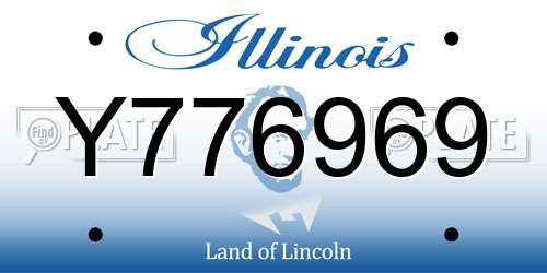 Y776969 Illinois License Plate