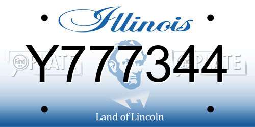 Y777344 Illinois License Plate