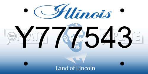 Y777543 Illinois License Plate