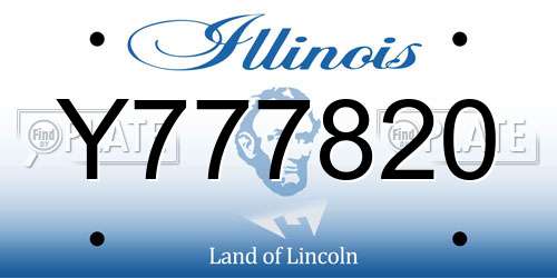 Y777820 Illinois License Plate