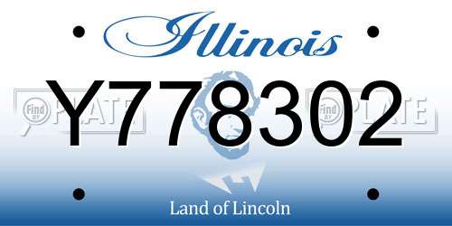 Y778302 Illinois License Plate