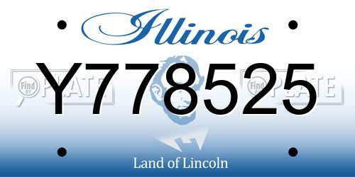 Y778525 Illinois License Plate