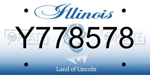 Y778578 Illinois License Plate
