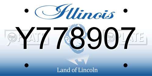 Y778907 Illinois License Plate