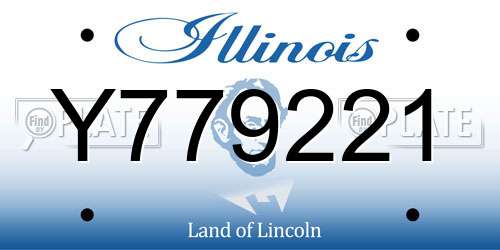 Y779221 Illinois License Plate