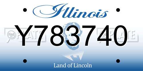 Y783740 Illinois License Plate