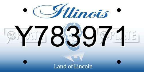 Y783971 Illinois License Plate