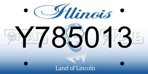 Y785013 Illinois License Plate