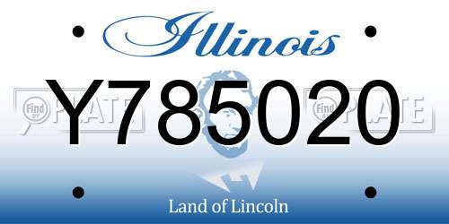Y785020 Illinois License Plate