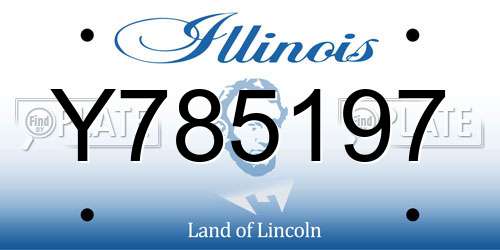 Y785197 Illinois License Plate
