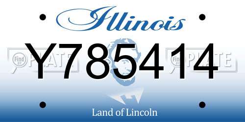 Y785414 Illinois License Plate