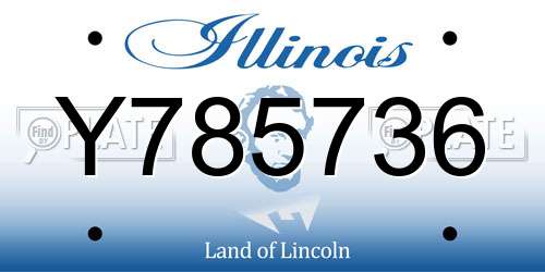 Y785736 Illinois License Plate