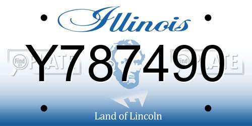 Y787490 Illinois License Plate