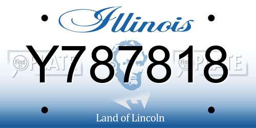 Y787818 Illinois License Plate