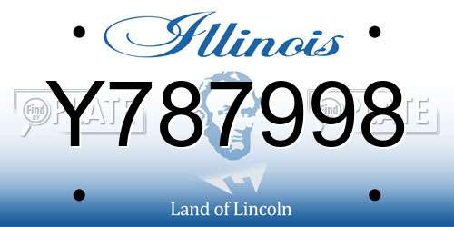 Y787998 Illinois License Plate