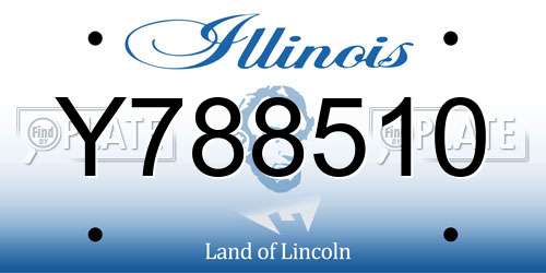Y788510 Illinois License Plate