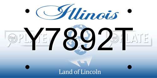 Y7892T Illinois License Plate