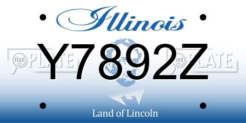 Y7892Z Illinois License Plate