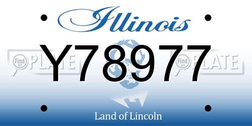 Y78977 Illinois License Plate