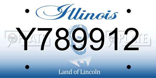 Y789912 Illinois License Plate