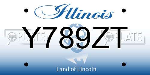 Y789ZT Illinois License Plate