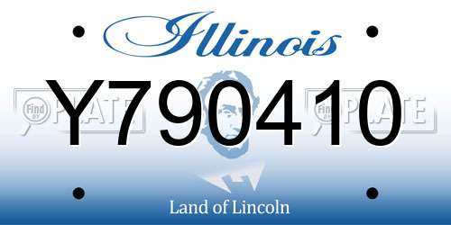 Y790410 Illinois License Plate