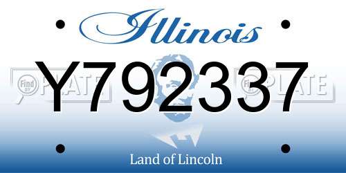 Y792337 Illinois License Plate