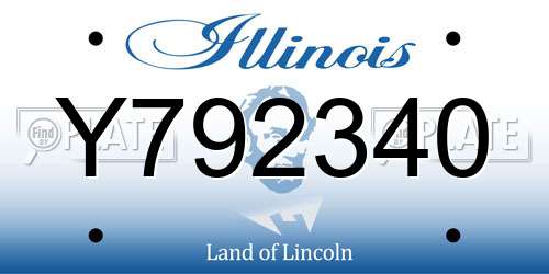 Y792340 Illinois License Plate