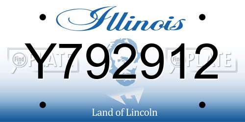 Y792912 Illinois License Plate