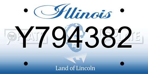 Y794382 Illinois License Plate