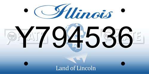 Y794536 Illinois License Plate