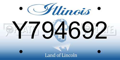 Y794692 Illinois License Plate