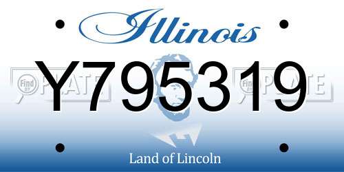 Y795319 Illinois License Plate