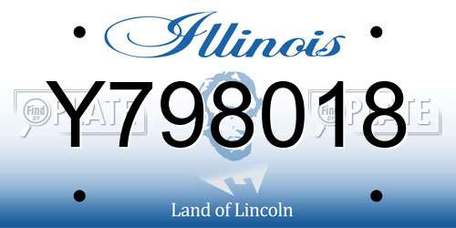 Y798018 Illinois License Plate
